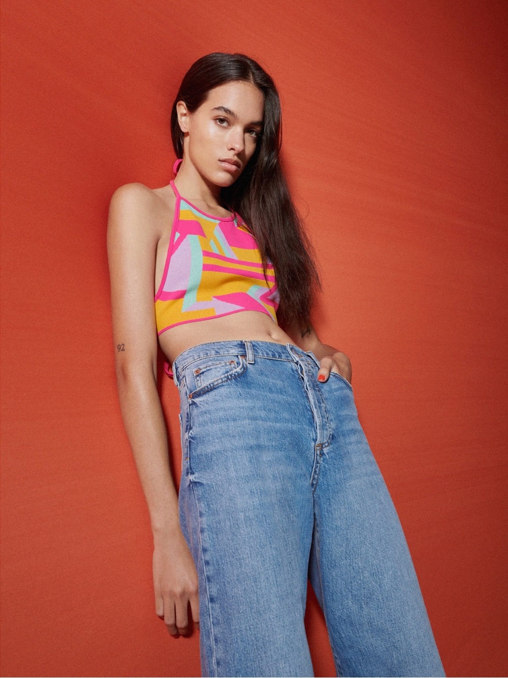 NWT Zara Knit Halter Crop Top